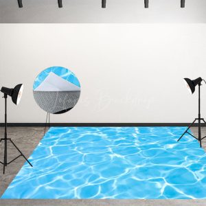 Swimming Pool Splash Water Ripple Floor Backdrop - 5x3ft (WxH)