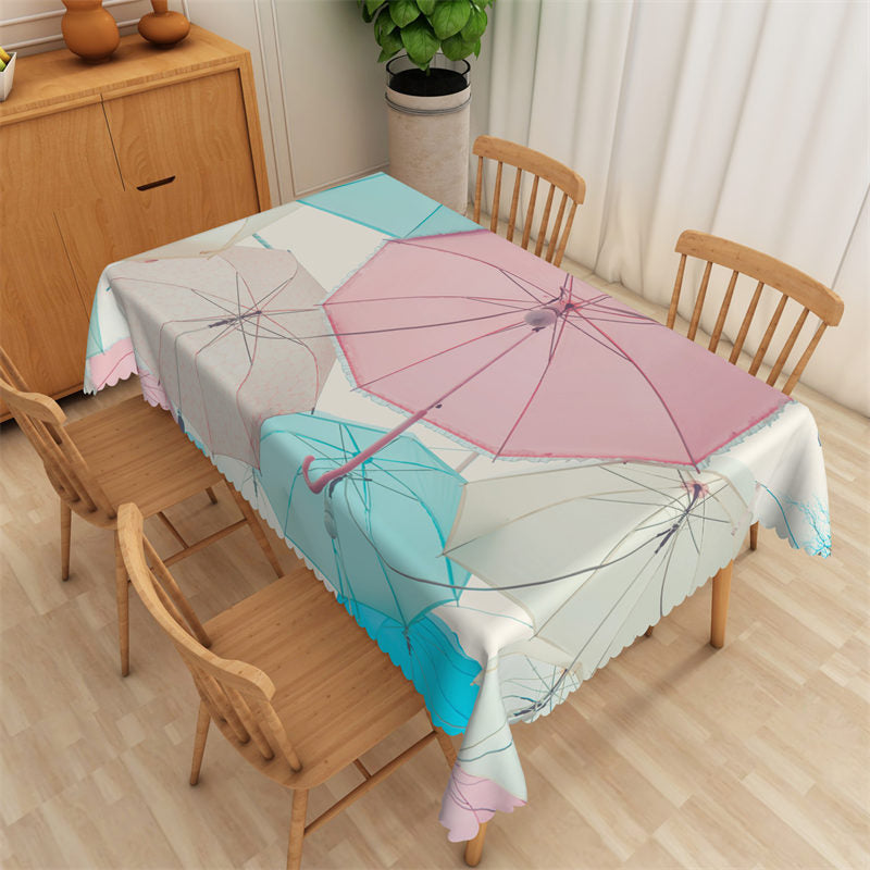 Swishchic Umbrella Patterns Rectangle Tablecloth - 52x70 Inch