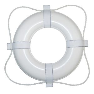 TAYLOR MADE 360 20 INCH WHITE WITH WHITE ROPE FOAM RING BUOY