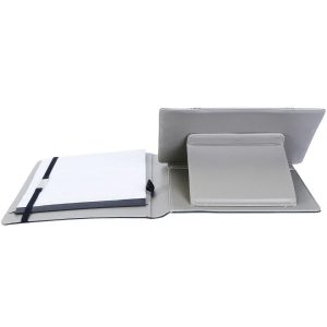 Tablet Portfolio Case with Built-In Notepad, Business Carry Case with Handles, Durable PU Organizer for Tablet