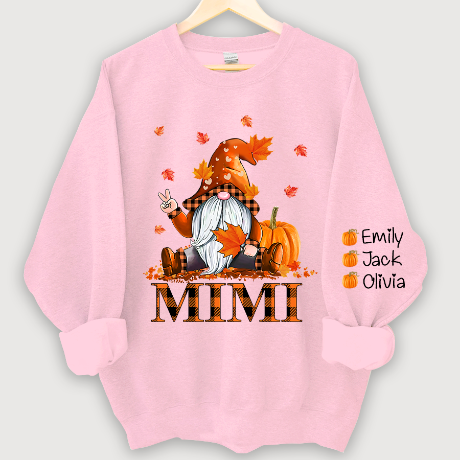 Thanksgiving Fall Elf Pumpkin Custom Sweatshirt - Light Pink / S