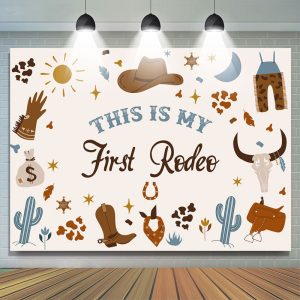 This Is My First Rodeo Cowboy 1st Birthday Backdrop - 5X3FT(1.5X1M)