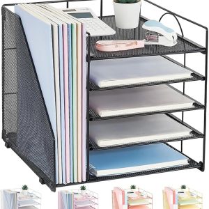 Tier Desktop File Organizer Paper Tray Rack for Office and Home