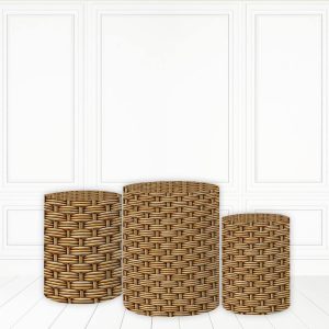 Wicker Pattern Plinth Cover Soft Color Cake Table Cover - Microfiber Cloth / Standard Size