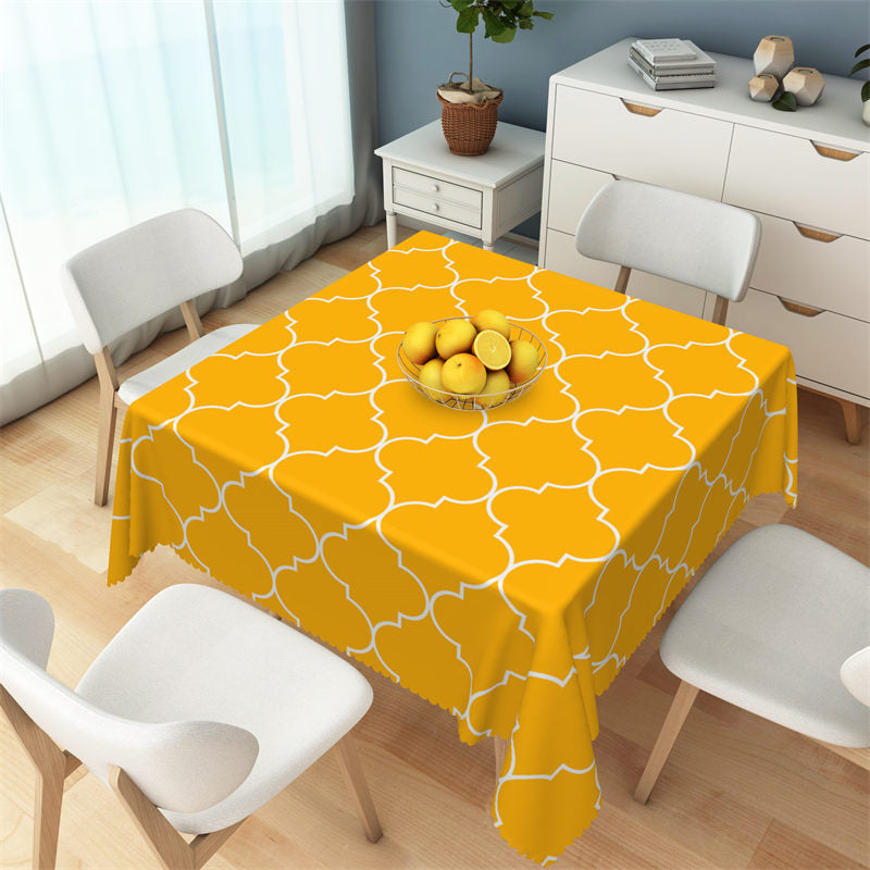 Yellow Argyle Patterns Square Dining Tablecloth - 52x70 Inch