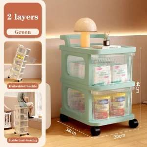 Acrylic Cream Wind Cart, Multi-Tier Snack Trolley Storage, Movable Utility Cart, Toy Organizer, Transparent Storage Rack