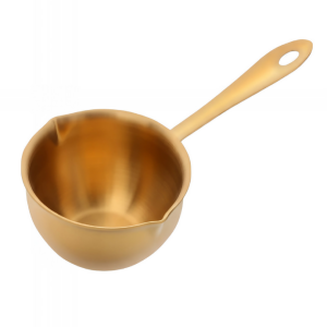 Anygleam Cookware Pouring Pots 2pcs Gold Mini Sauce Heating Stainless Steel Kitchen Chocolate Pot Butter Milk Drip Pot Small With Handle