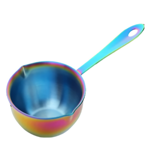 Anygleam Cookware Pouring Pots 2pcs Rainbow Mini Sauce Heating Stainless Steel Kitchen Chocolate Pot Butter Milk Drip Pot Small With Handle