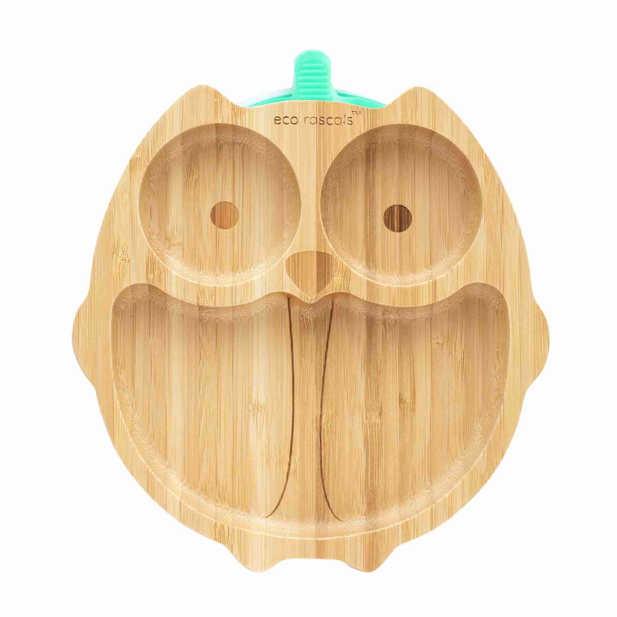 Bamboo Owl Suction Plate - Orange