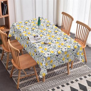 Botanical Fruit Green Yellow Rectangle Tablecloth - 52x70 Inch