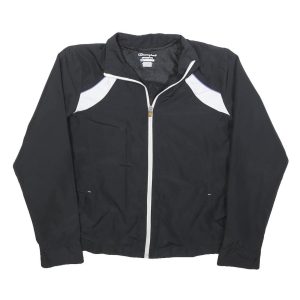 CHAMPION Womens Black & White Athletic Jacket M Polyester Blend Zip Plain