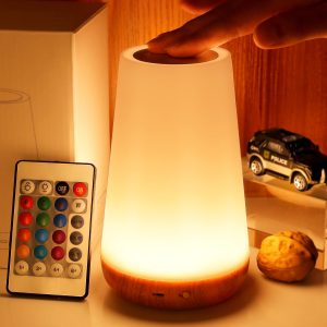Changing Night Light, Remote Control Touch, USB Rechargeable RGB, Dimmable Lamp, Portable Table Bedside Lamp for Home