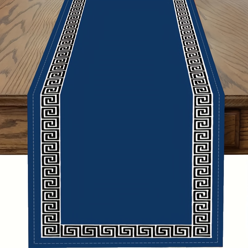 Classic Striped Non Slip Polyester Table Runner for Dining & Kitchen Decor