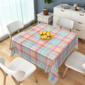 Classic Sweet Color Checkered Square Tablecloth - 52x70 Inch