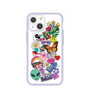 Clear 90s Baby iPhone 13 Mini Case With Lavender Ridge