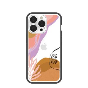 Clear Abstract Dunes iPhone 13 Pro Case With Black Ridge