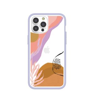 Clear Abstract Dunes iPhone 14 Pro Max Case With Lavender Ridge
