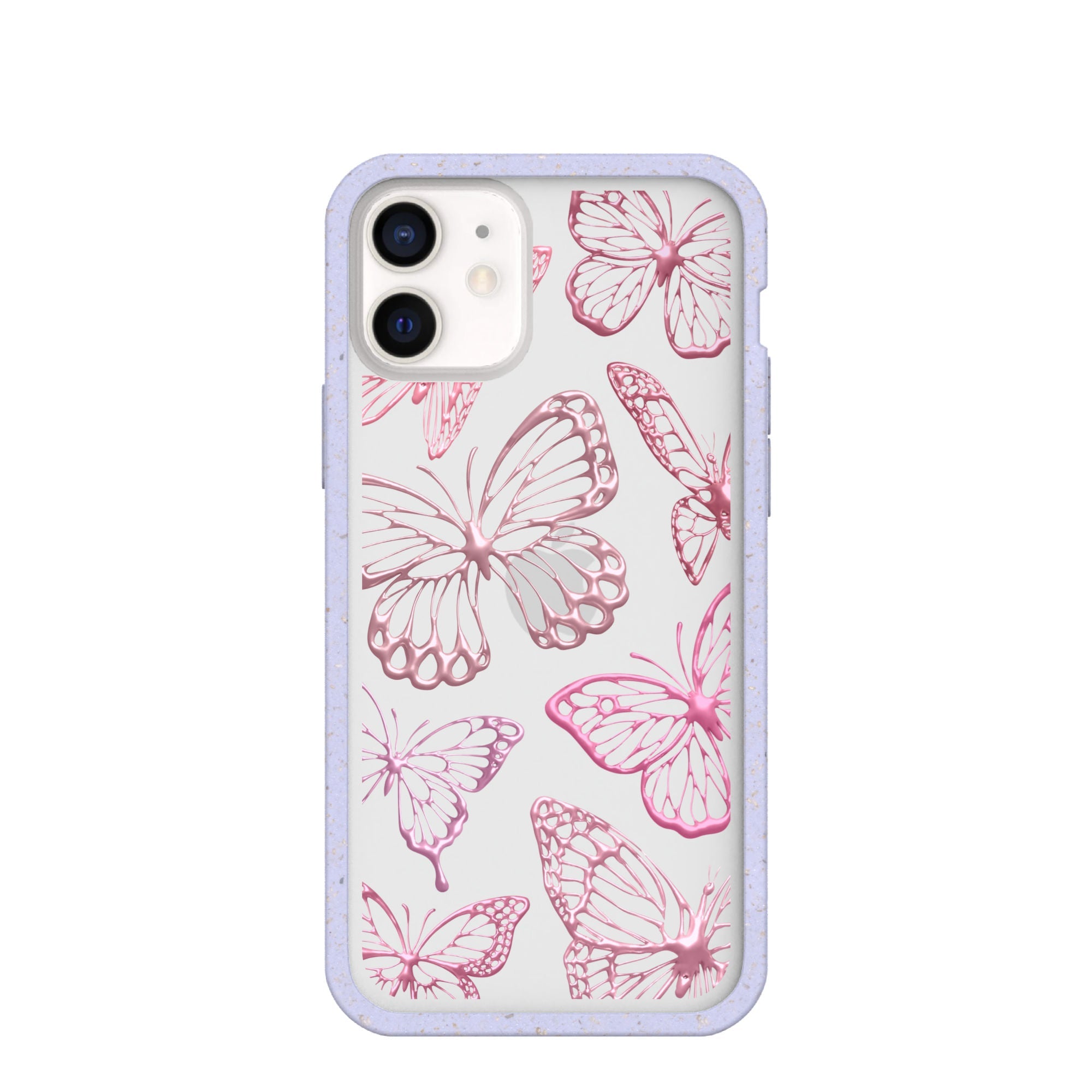 Clear Butterfly Effect iPhone 12 Mini Case With Lavender Ridge