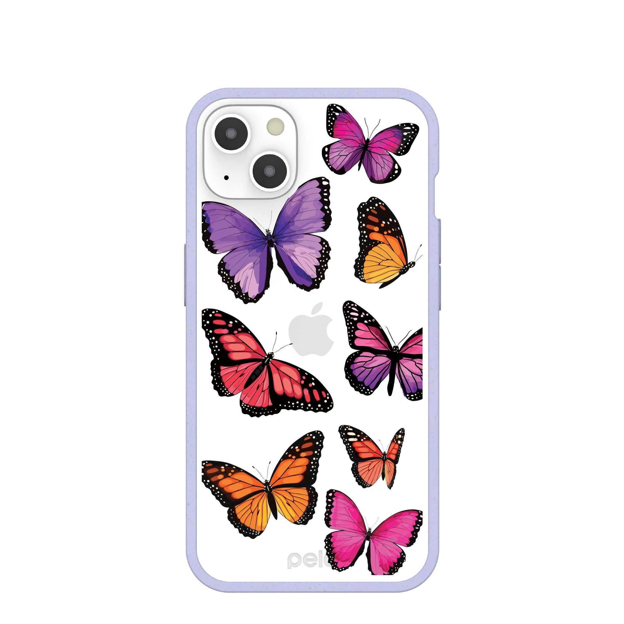 Clear Butterfly Sky iPhone 13 Case With Lavender Ridge