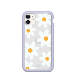 Clear Daisy iPhone 11 Case With Lavender Ridge