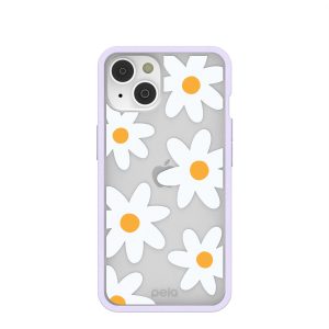 Clear Daisy iPhone 14 Case With Lavender Ridge