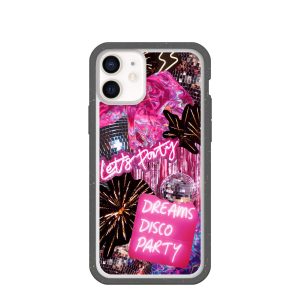 Clear Party Time iPhone 12 Mini Case With Black Ridge