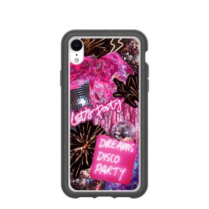 Clear Party Time iPhone XR Case With Black Ridge