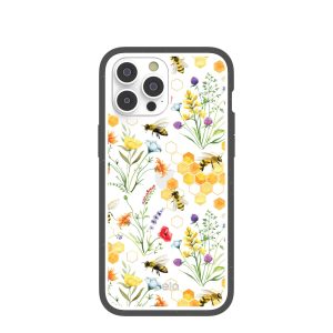 Clear Sweet Bees iPhone 14 Pro Max Case With Black Ridge