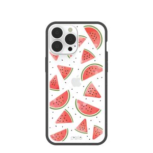 Clear Watermelon iPhone 13 Pro Max Case With Black Ridge