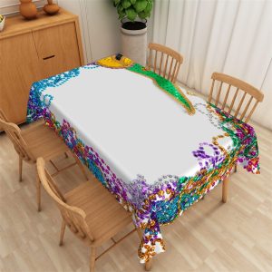 Colorful Ball Diamonds Trinkets Rectangle Tablecloth - 52x70 Inch