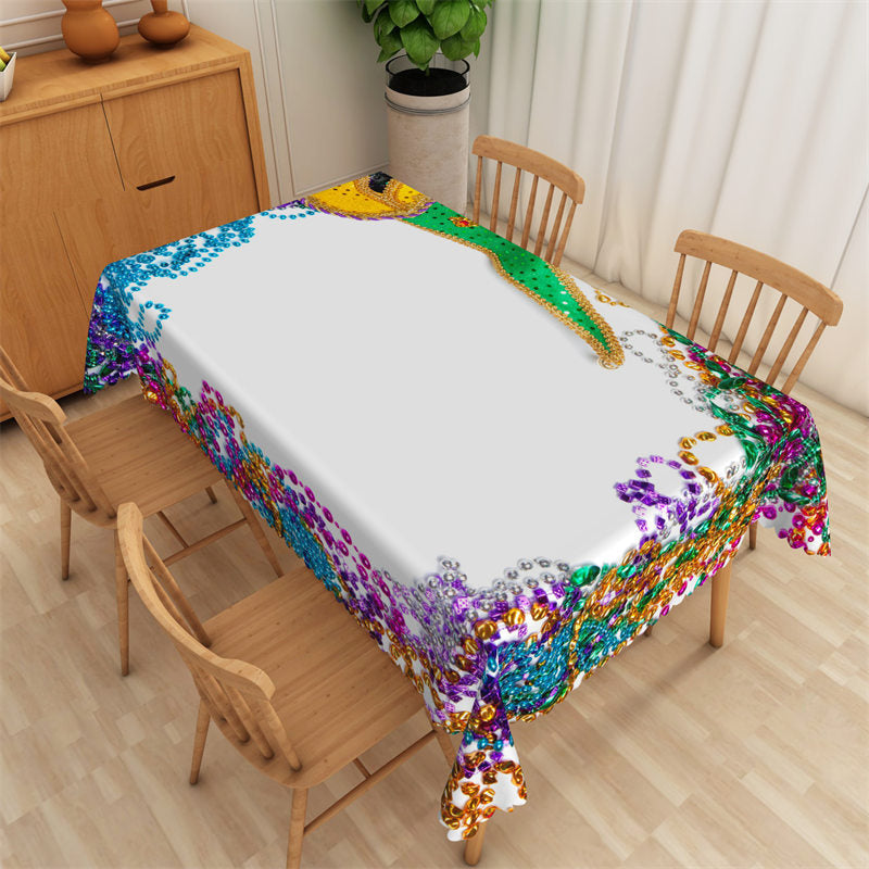 Colorful Ball Diamonds Trinkets Rectangle Tablecloth - 52x70 Inch