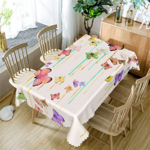 Colorful Butterflies Modern Rectangle Tablecloth - 52x70 Inch