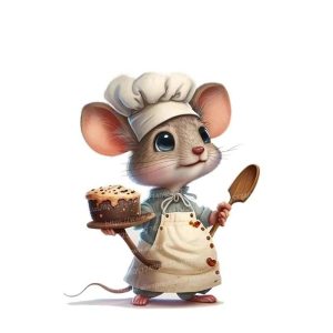 Cute Chef Mouse Wall Sticker Cartoon Kitchen & Room Decor Decal