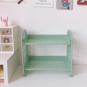 Cute Room Storage Organizer Two Layer Desktop Storage Rack