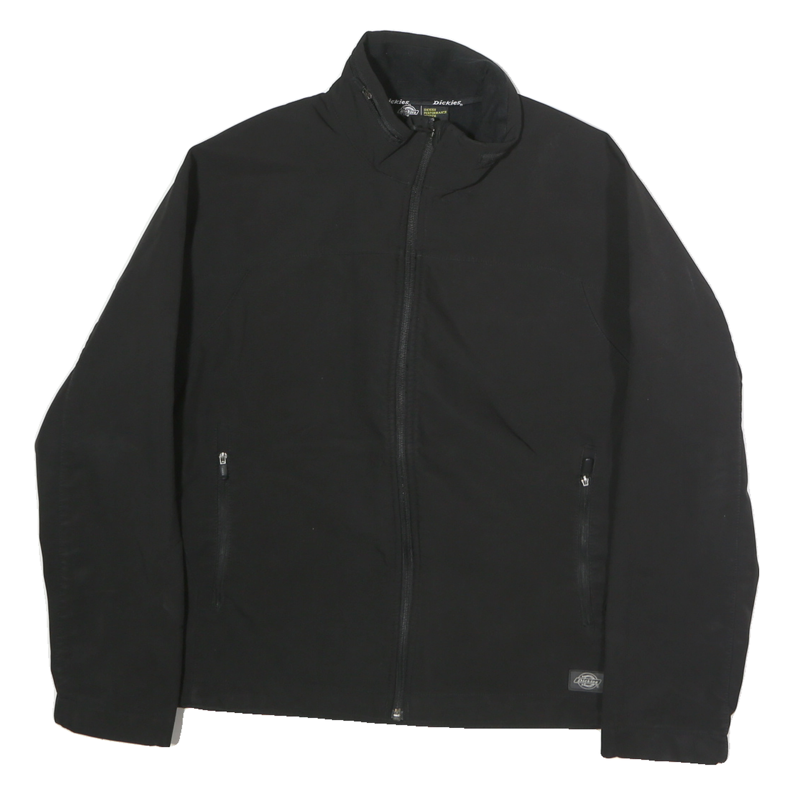 DICKIES Mens Black Workwear Jacket M Polyester Blend Zip Plain Practical Design