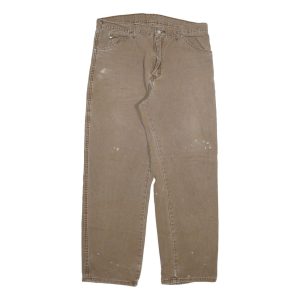 DICKIES Mens Jeans Beige Regular Straight Denim W34 L29 Workwear Zip Closure