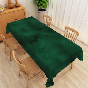 Dark Green Abstract Kitchen Rectangle Tablecloth - 52x70 Inch
