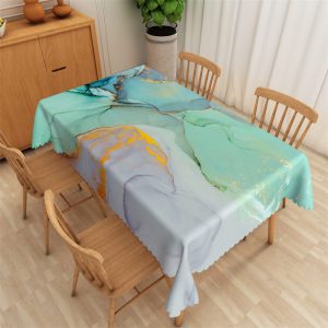 Gilt Artistic Texture Modern Rectangle Tablecloth - 52x70 Inch