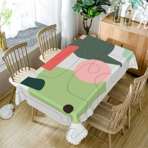 Green Red Abstract Line Morden Rectangle Tablecloth - 52x70 Inch