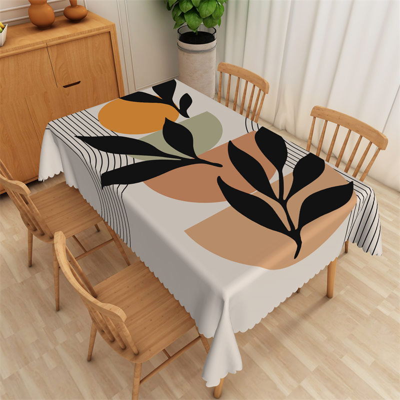 Irregular Pattern Off White Rectangle Tablecloth - 52x70 Inch