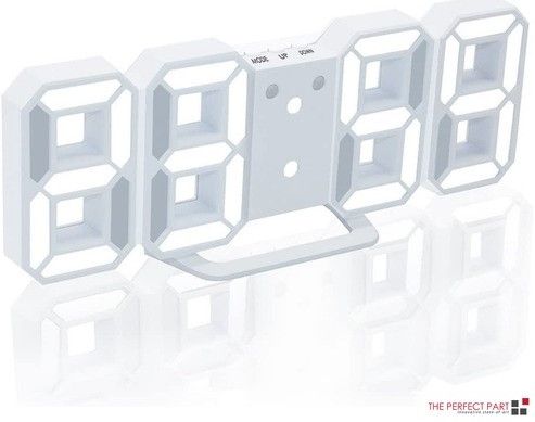 LED Big Wall Clock, USB Powered Digital Alarm, Snooze Function, Auto Brightness