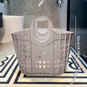 Large Capacity Collapsible Laundry Basket with Handles and Stackable Storage Design