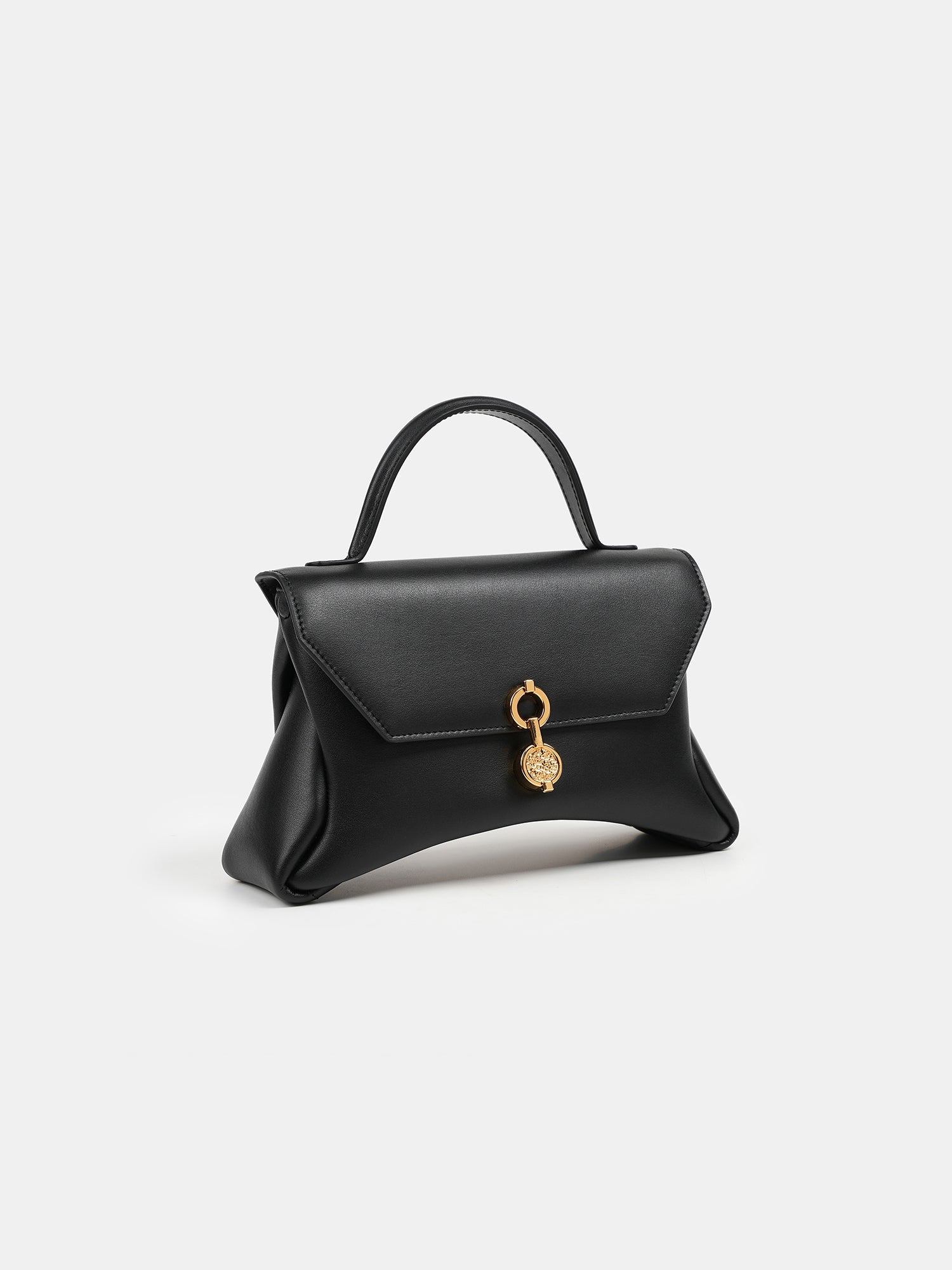 Mini Rococo Corn Leather Bag - Black