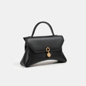 Mini Rococo Corn Leather Bag - Black