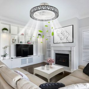 Modern Invisible Ceiling Fan Light LED Dimmable Chandelier With Remote