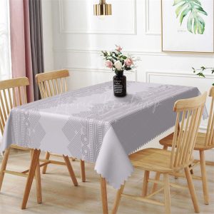 Modern Lilac Irregular Stripes Rectangle Tablecloth - 52x70 Inch