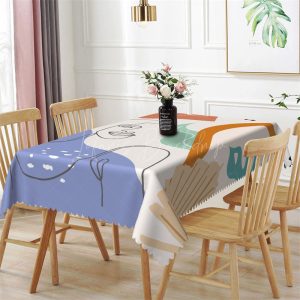 Modern Monstera Leopard Plant Rectangle Tablecloth - 52x70 Inch