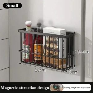 Modern Simple Deposit Rack - Refrigerator Magnetic Storage Basket & Wall-Mounted Kitchen Condiment Shelf