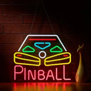 Pinball LED Neon Sign for Game Rooms Bars and Arcade Wall Decor