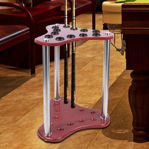Pool Cue Rack Corner Billiard Stand for Game Room Storage